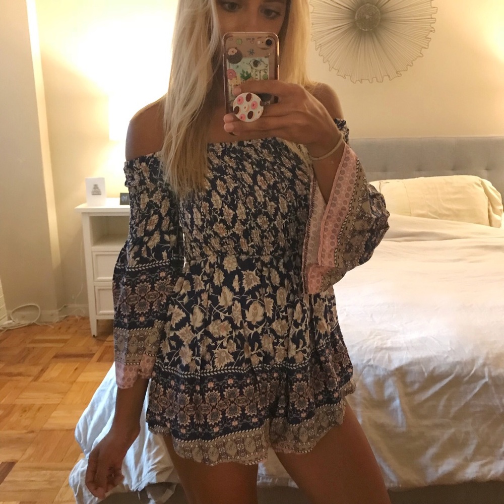 Cute Border Print Romper